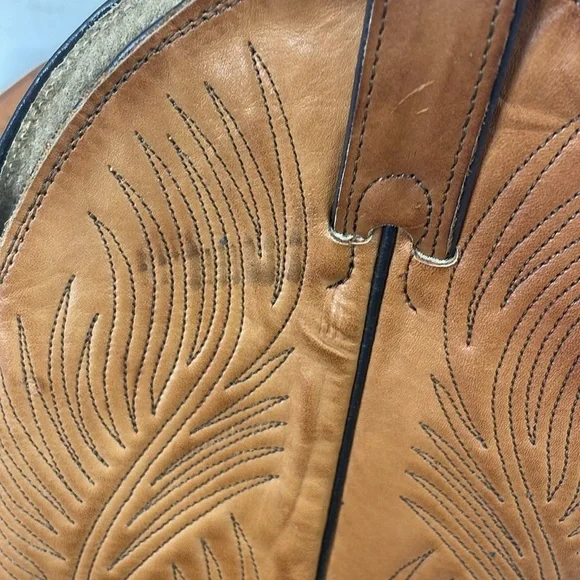 Abilene Womens Western Boots Leather Embroidered Pull On Boots in Brown Size 9.5 - Picture 11 of 14